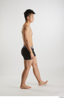 Yoshinaga Kuri  1 side view underwear walking whole body…